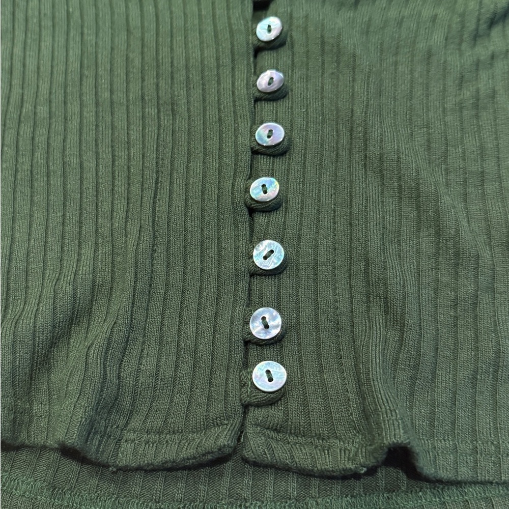 Reformation Olive Ribbed Knit Top - Picture 3 of 5